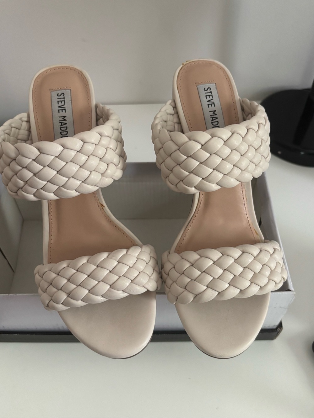 Steve Madden Women's Braided Slide Sandals in Cream